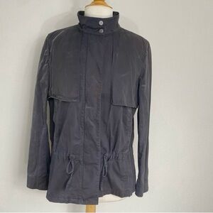 3/$25 Caslon Grey Zip Cinch Waist Utility Jacket Size Large Casual Streetwear